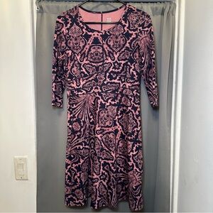 Title Nine Patterned 1/4 Sleeve Athletic Sporty Camping Hiking Dress Size Small